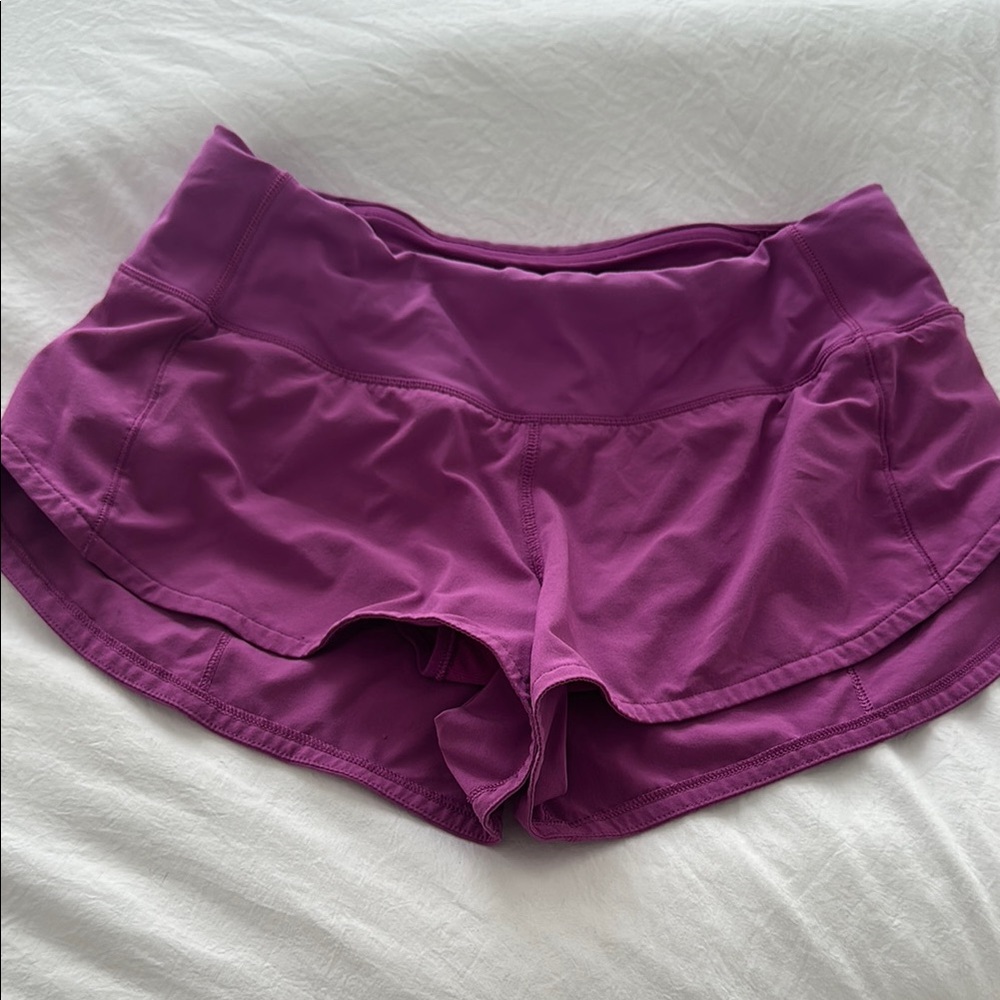 Purple LuluLemon Speed Up Shorts
